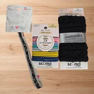 Scunci Set of 3 Black & Multicolor Hair Accessories Set of 3 different set NWT